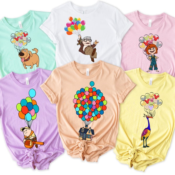 Disney Up Family Shirt, Up Balloon Shirt, Dug, Up Movie, Carl and Ellie Shirt, Russel, Disney Movie, Disney Balloon Shirt