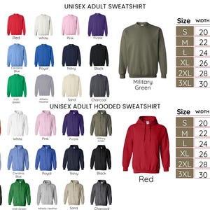 a collection of various adult sweatshirts in different colors and sizes, including a unisex adult hooded sweatshirt.