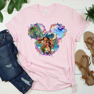 Moana and Maui Mickey Ears Shirt, Cool Moana Shirt, Moana Movie Crewnecks, Moana Fan Shirts, Moana Family Shirts, Vibrant Colors bild 3
