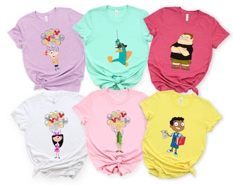 Disney Phineas and Ferb Shirt, Phineas And Ferb Characters Shirt, Phineas And Ferb Party Matching Shirt, Birthday Gifts