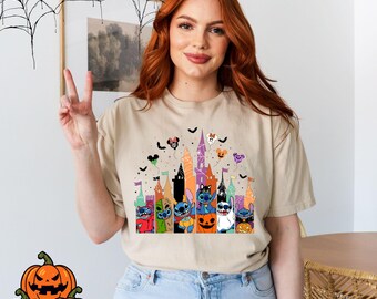 Halloween Stitch Disney Castle Shirt, Disney Halloween Themed Shirt, Disney Stitch Shirt, Halloween Stitch Shirt, Spooky Stitch Shirt