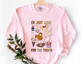 I'm Just Here For the Treats Shirt, Disney Foods Themed Shirt, Halloween Themed Sweatshirt, Disney Snacks Shirt, Disney Halloween Shirt,,