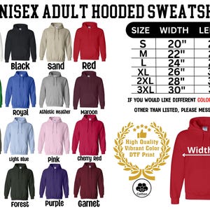 a full zip hoodie sweatshirt with the measurements for each of the hoodies