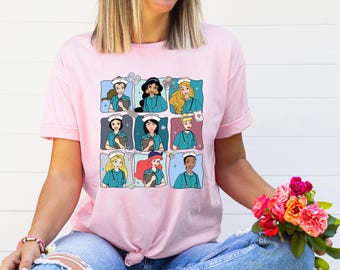 Disney Nurse Shirt, Disney Princesses Nurse Themed, Disney Princess Shirt, Disney Nurse Princesses, Disney Nurse Themed, Nurses Collage