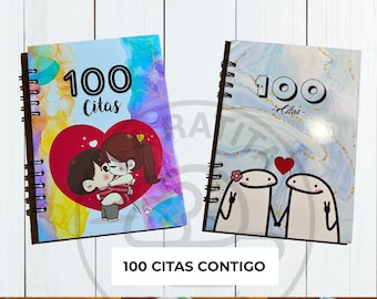 Cuaderno de 100 citas juntos azul