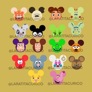 VERSION II: Pack 18 PNG Mickey Mouse head Pixar