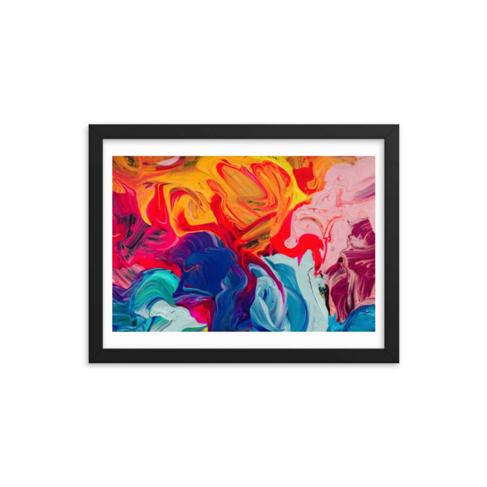 Colourful Framed abstract print Etsy