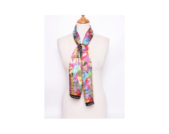 Foulard Soie Chat Etsy