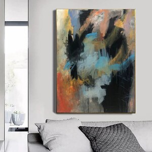 Colorful Abstract Expressionist Painting: Textured Modern Art 54&quot;x40&quot;