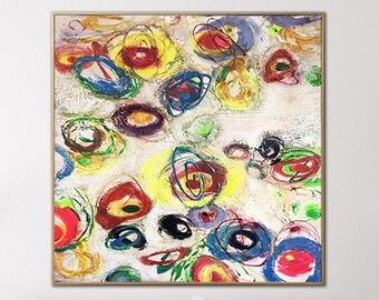 Originele abstracte kleurrijke schilderijen op canvas moderne olieverfschilderij zware getextureerde beeldende kunst hedendaagse kunst creatieve olieverfschilderij wanddecoratie