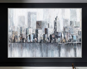 Abstract Painting Canvas Original Large Original Oil Paintings Wall Art On Canvas Cityscape Living Room Wall Art Framed Fine Art Painting