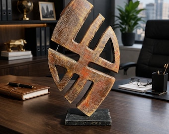 Abstract Geometric Wooden Sculpture Modern Art Decor Minimalist Home Decor 18"x10"