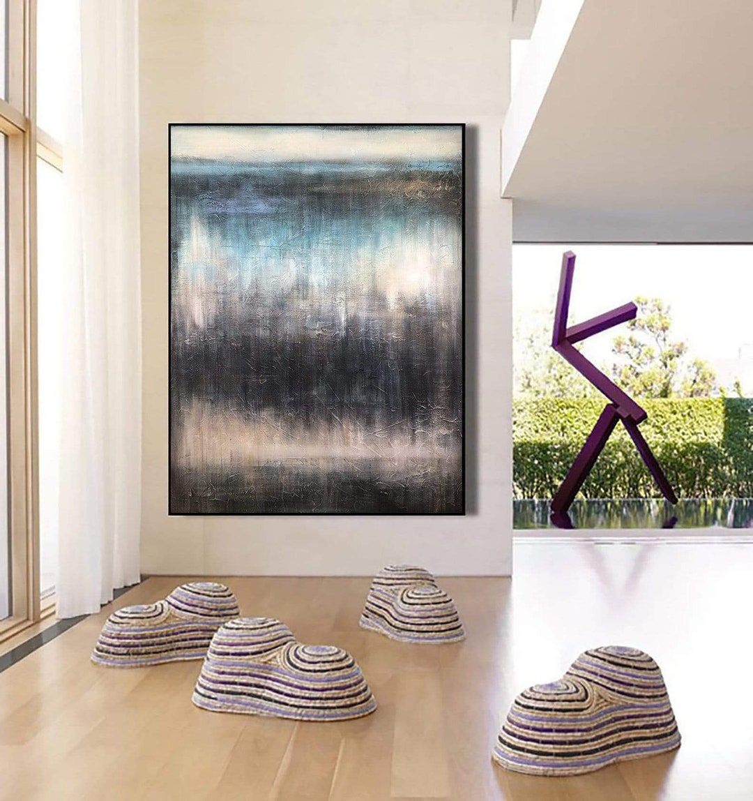 72x54 Large Artwork for Wall Black Art Canvas Modern Abstract Painting