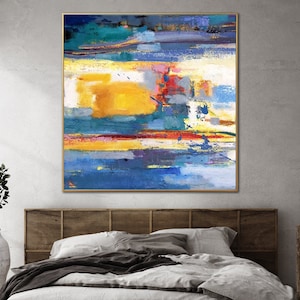 Peinture abstraite moderne sur toile | Art mural contemporain audacieux et coloré