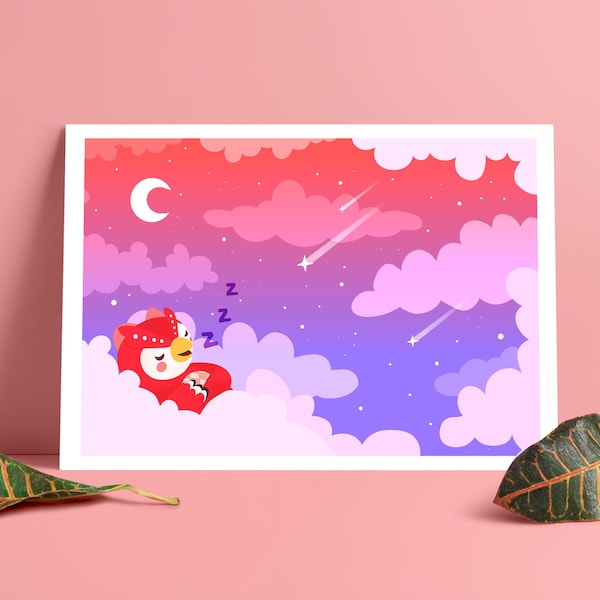 Celeste - Animal Crossing Digital Art Print (Square, A6, A5 or A4)
