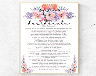 Desiderata Poem, Max Ehrmann Poem Printable, Anniversary Gift Wall Art, Printable Typography, Desiderata Print, Typography Wall Art, Love