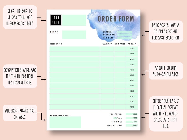 Fillable Order Form Template Pdf - Printable Forms Free Online