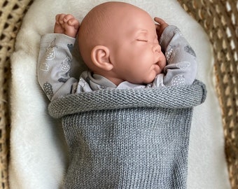 Newborn sleeping bag Baby cocoon Pram blanket Knitted wrap Baby boy Baby girl gift Baby shower gift