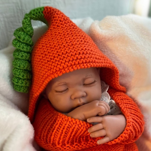 Baby cocoon Pixie hat Newborn Easter photo props My first Easter Sleep sack Merino wool Handknit Unisex Newborn props