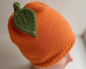Adult pumpkin hat Halloween outfit Chunky knit winter hat Handknit beanie Wool hat For woman For man