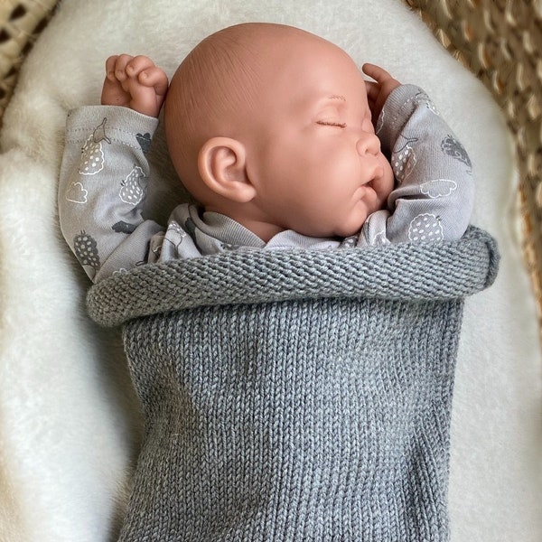 Gigoteuse nouveau-né Cocon bébé Couverture de landau Écharpe en tricot Bébé garçon Cadeau bébé fille Cadeau baby shower