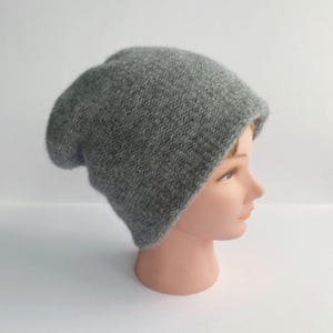Wool beanie Knitted alpaca wool slouchy Unisex wide brim fitted hat Soft double layer winter beanie for women and men