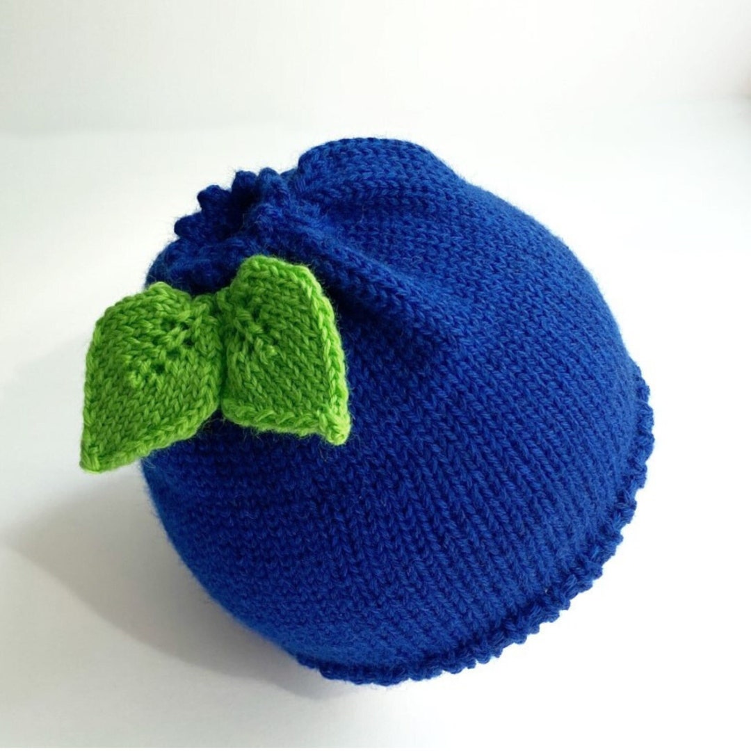 Hand Knit Baby Hat Blueberry Baby Shower Gift Newborn Costume Etsy