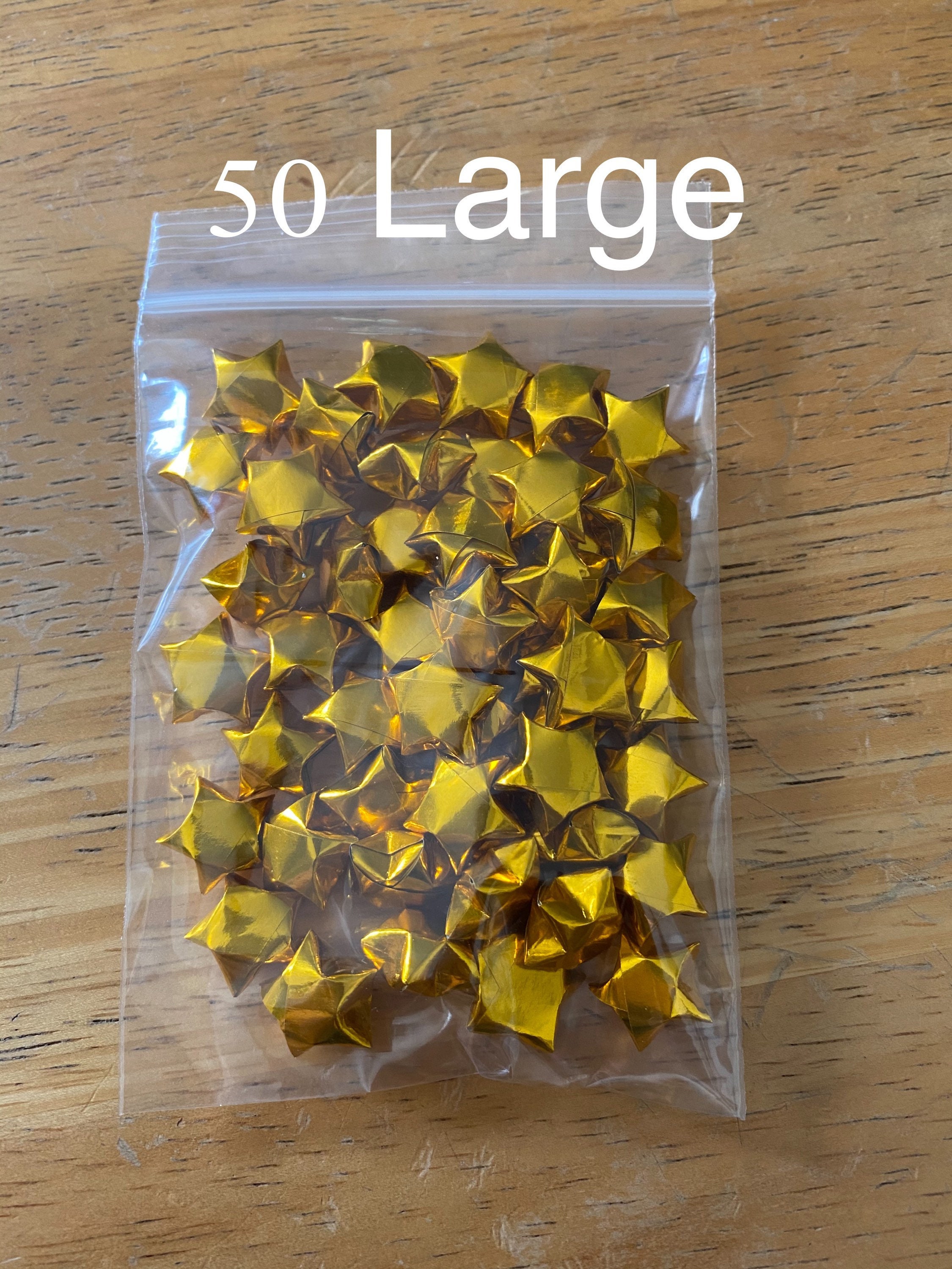 Gold Origami Stars, Bulk Stars, 100 Stars, 200 Stars, Gold Stars, Origami Stars, Lucky Stars, Paper Stars, Origami Bulk, Holiday Decor - Thumbnail 2