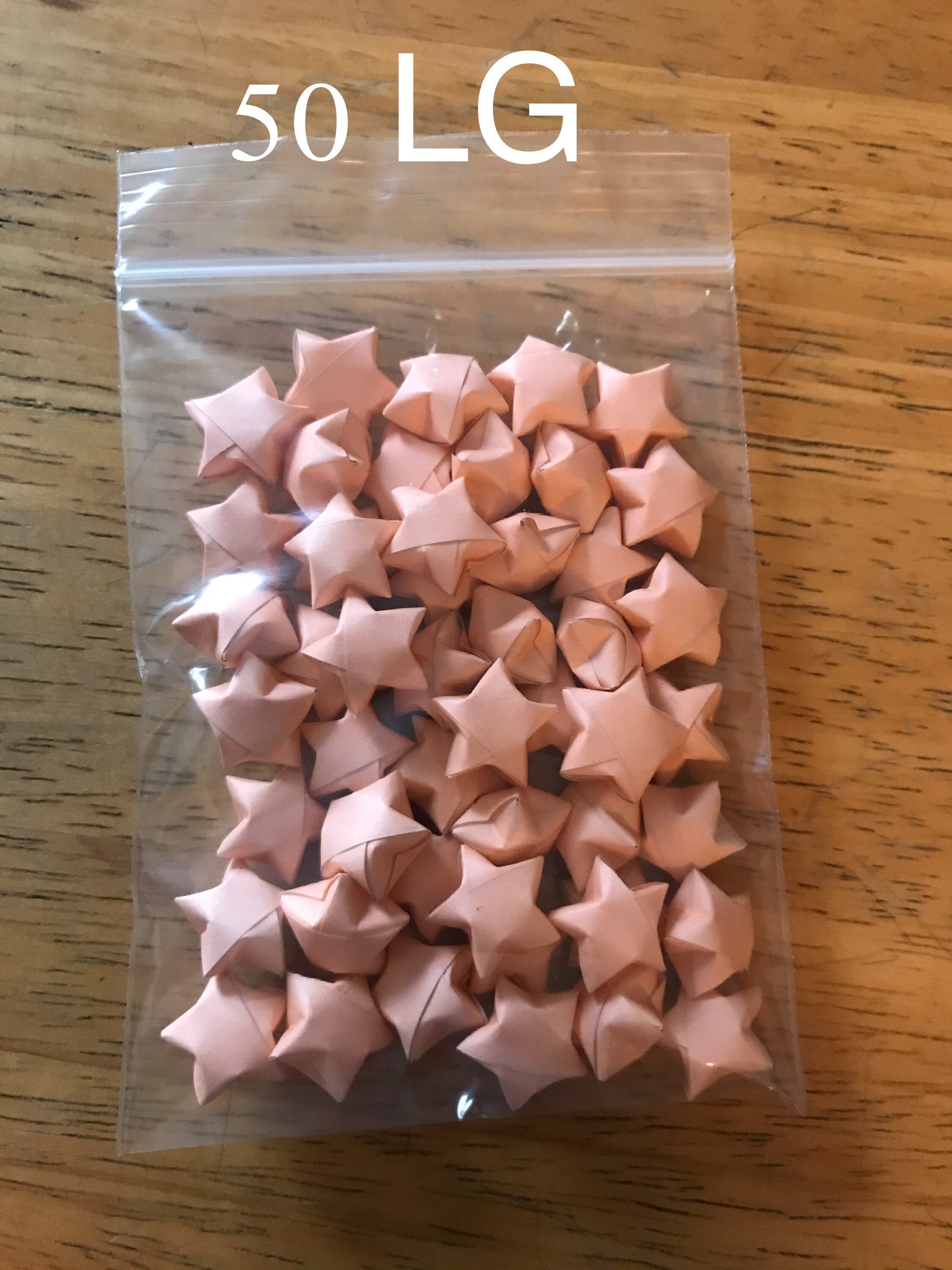 Peach Origami Stars, Bulk Stars, 100 Stars, 200 Stars, Peach Stars, Origami Stars, Lucky Stars, Paper Stars, Origami Bulk, Peach Lucky Stars - Thumbnail 2