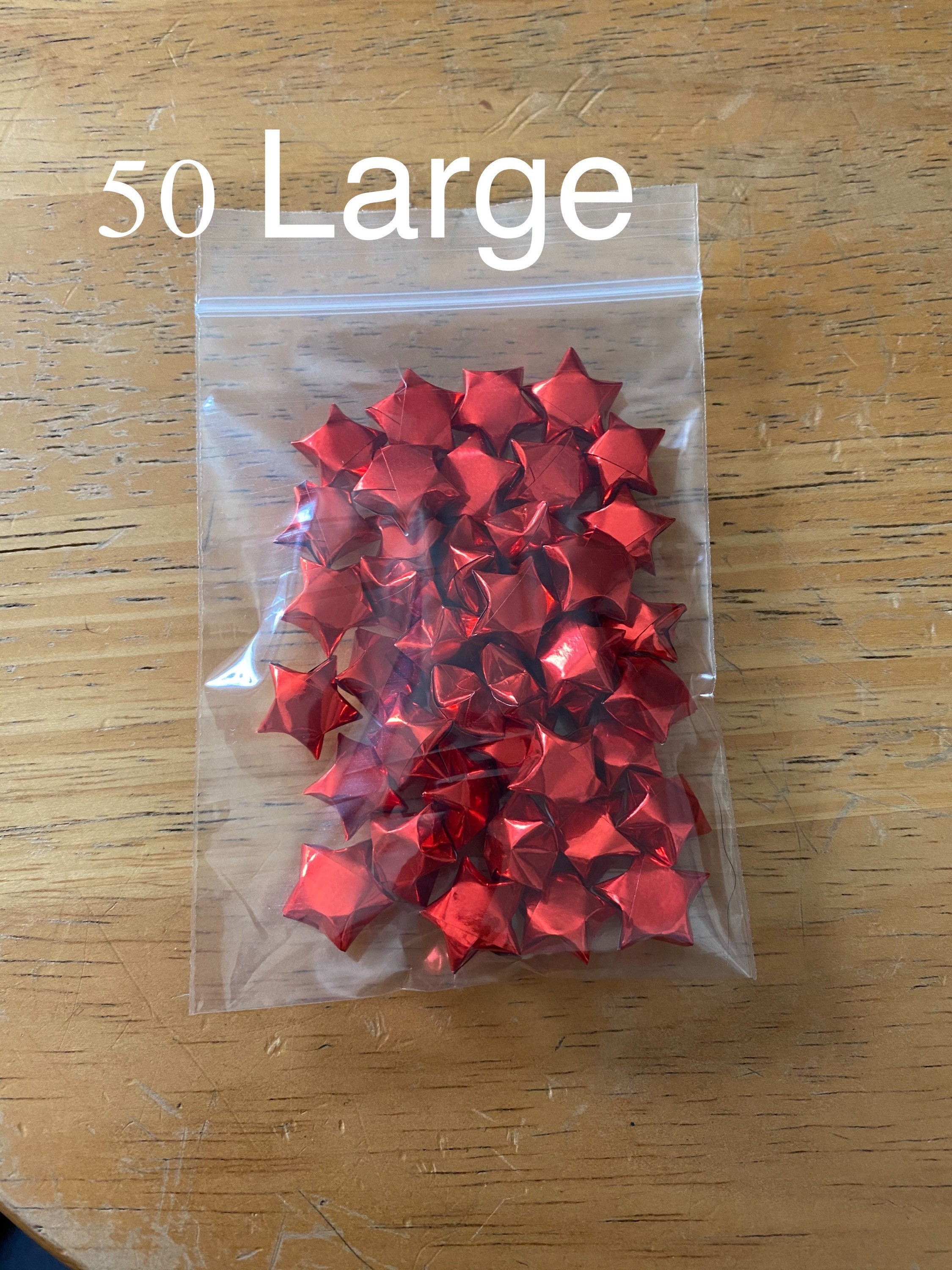 Metallic Red Origami Stars, Bulk Stars, 100 Stars, 200 Stars, Red Stars, Origami Stars, Origami Bulk, Paper Stars, Lucky Stars, Stars - Thumbnail 4