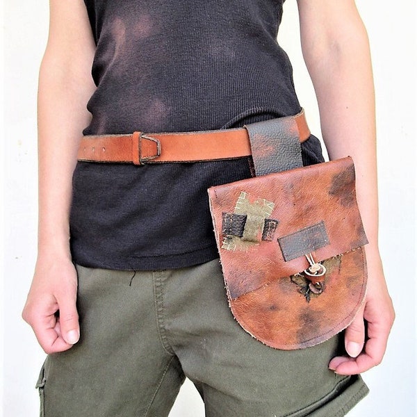Post apocalyptic wasteland bag / belt pouch for fallout mad max stlye or larp