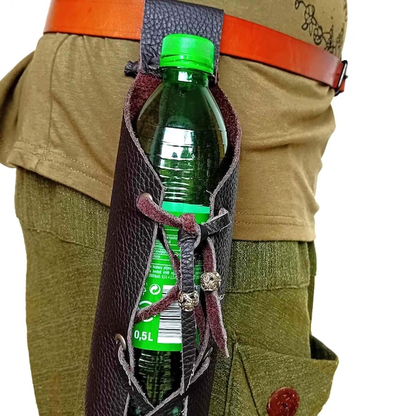 Bottle holder leather for renfair festival