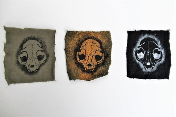 Cat skull Wasteland sew on patch post apocalyptic for fallout or mad max style