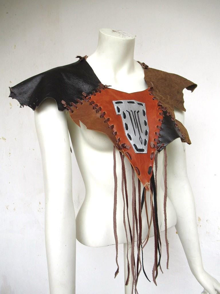 Barbarian Collar Leather Clothing Fantasy Style for Larp or Renfaire - Etsy