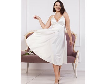 White simple wedding dress spaghetti strapdress / A line wedding dress straps / Rehearsal dinner dress for bride or wedding reception dress