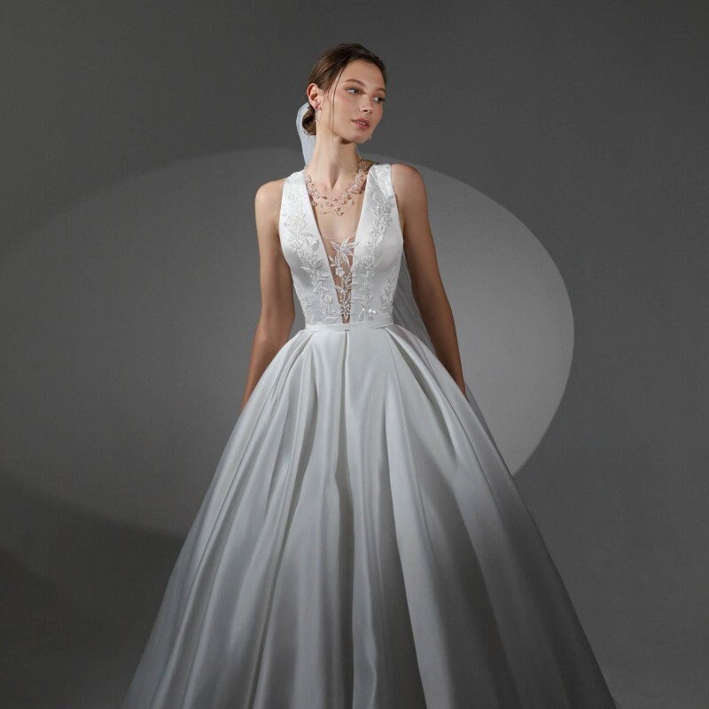 A Line Wedding Dress - Etsy