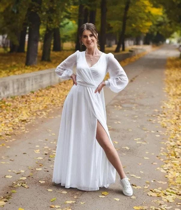 elegant white long dress Long White A-Line Satin Formal Dress