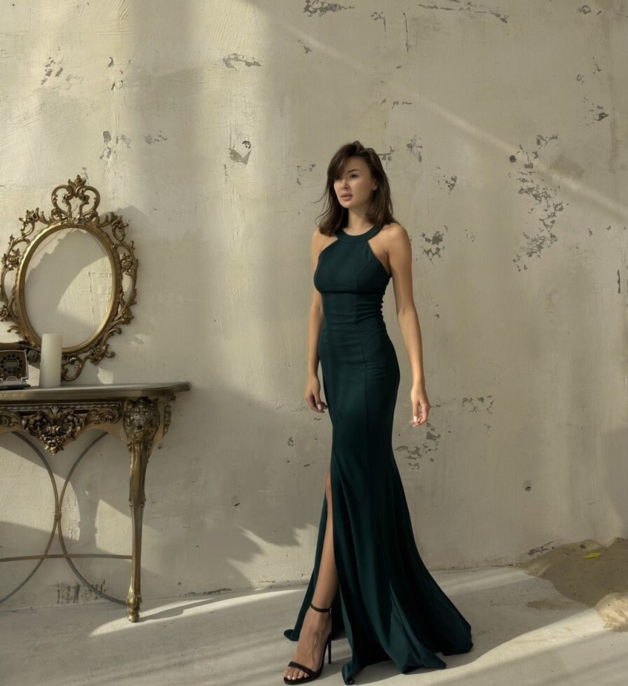 emerald green bodycon dress long Starburst Emerald Green Long Sleeve Sequin Bodycon Maxi Dress main image 1
