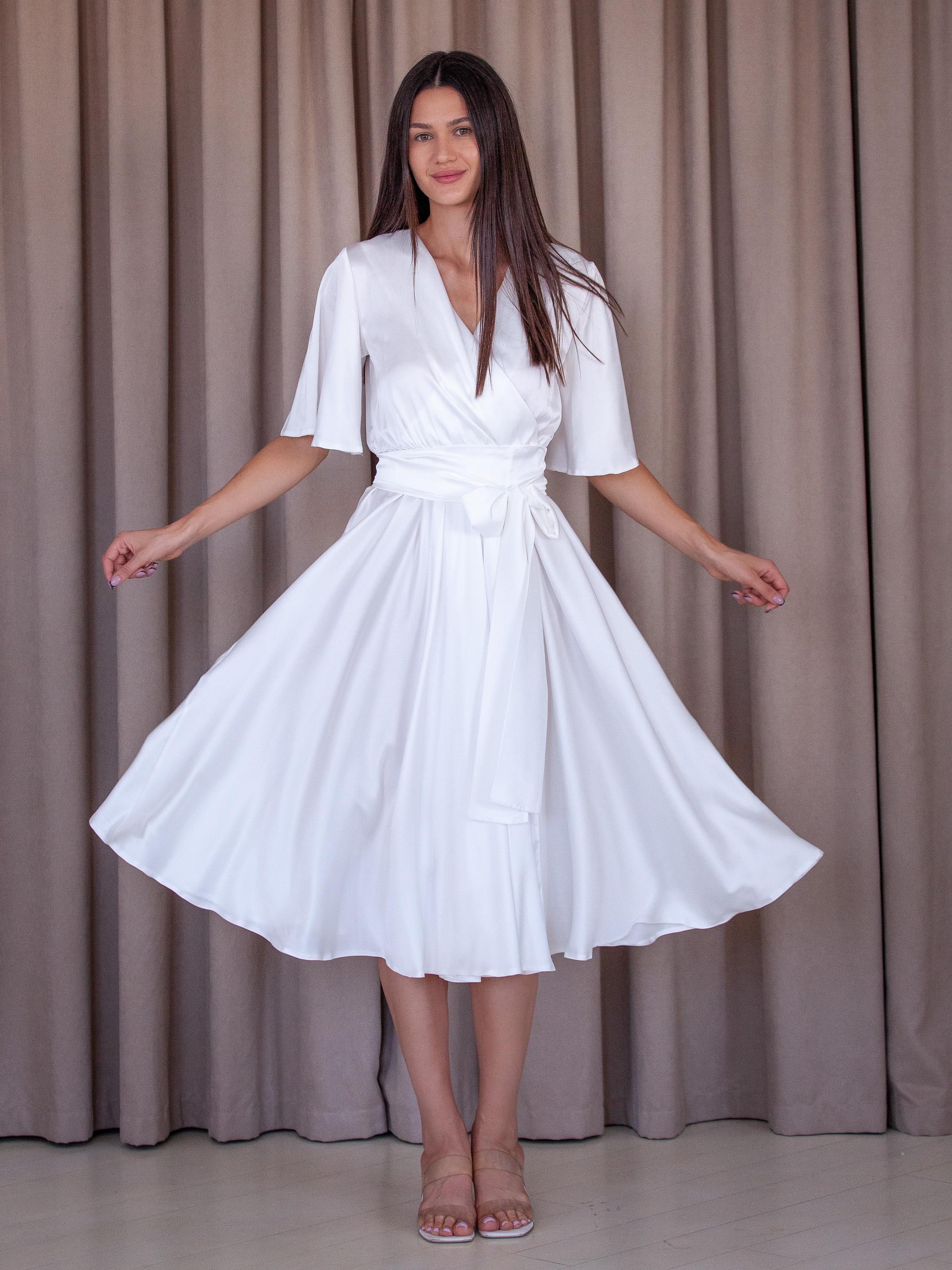 sachin and babi light blue dress Rome Nights Wrap Mini Dress - Cream main image 0