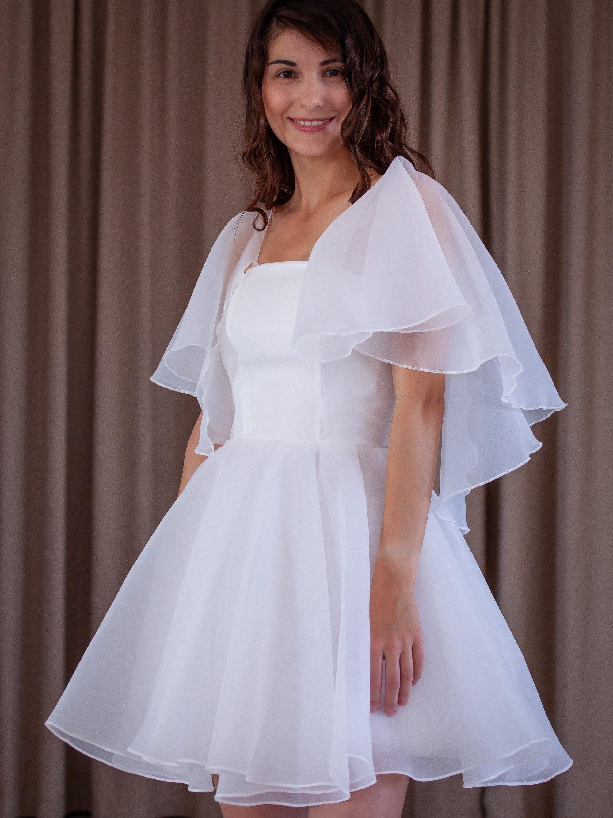 white organza cocktail dress Self-portrait - White Organza Mini Dress
