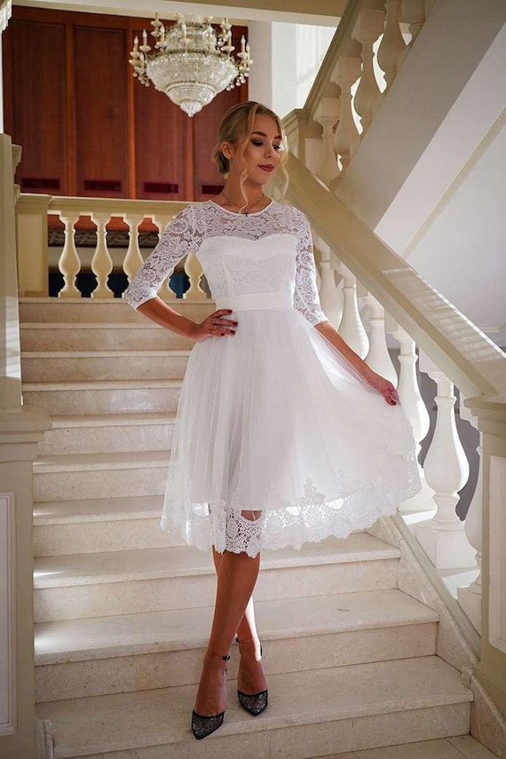 Robe Patineuse Robe Blanche Morgan Robe De Mariée Coupe Midi Robe