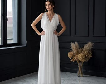 Baltic Born Giselle Maxi Dress in White Chiffon Size XL Fully Lined - Etsy