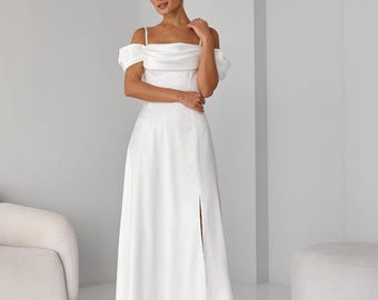 chinese dress ladies Women Mesh Dresses Sleeveless Casual Lace Long Dress Summer Backless Loose  Beach Sundress (Color : White, Size : L.) at Amazon Women's Clothing store