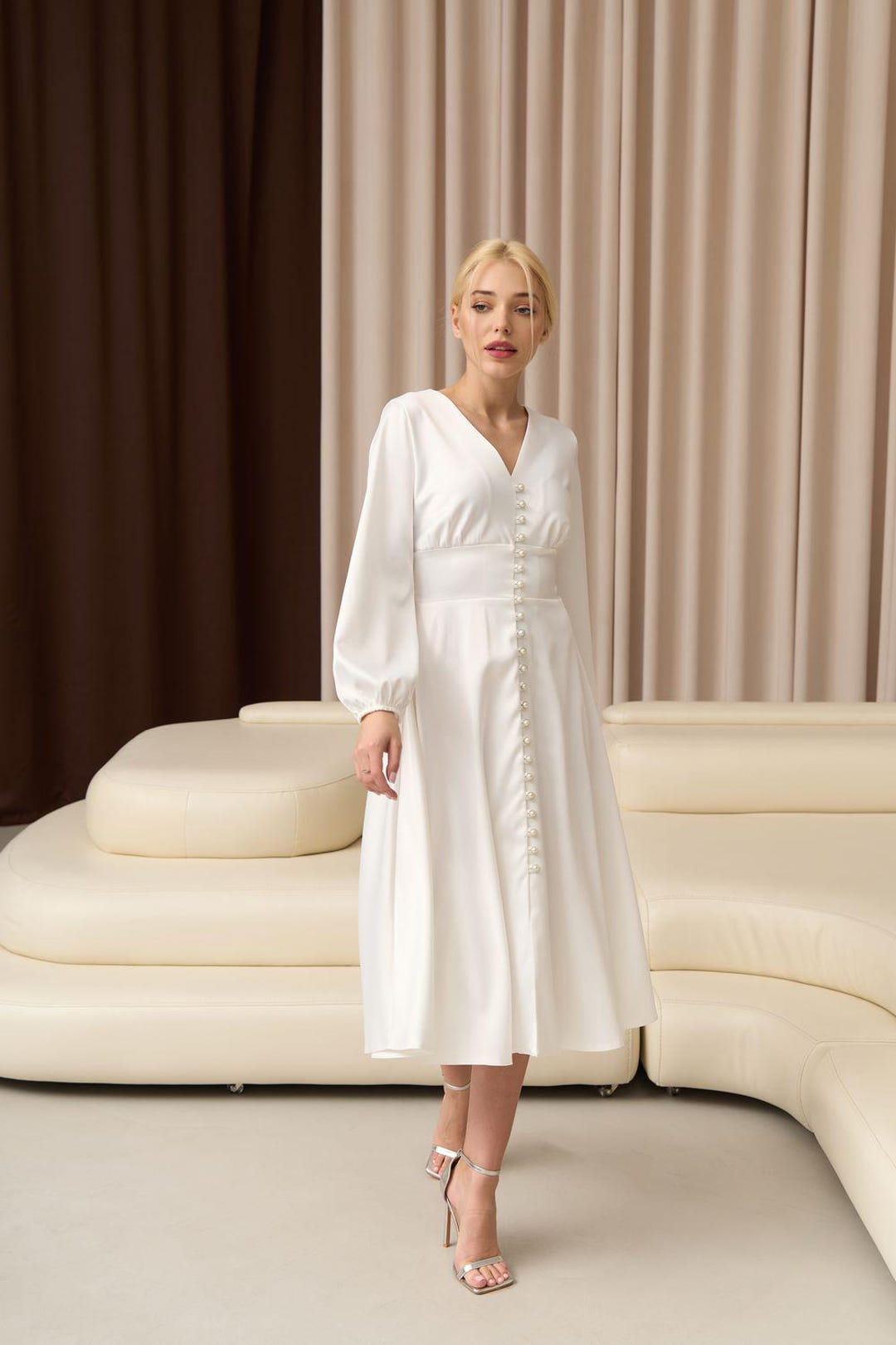satin button up midi dress Curve Satin Shirt Midi Dress