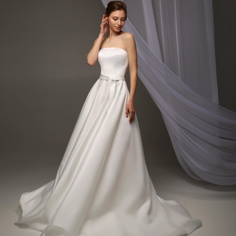 White Strapless Long Prom Dress,Summer Maxi Dress  Y5982