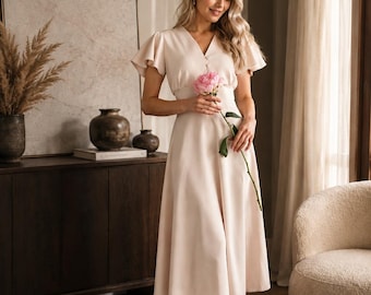 pastel a line dress Pastel Garden Lace A-Line Cami Maxi Dress in Pink for Garden Brunches & Vacation Strolls Pink M