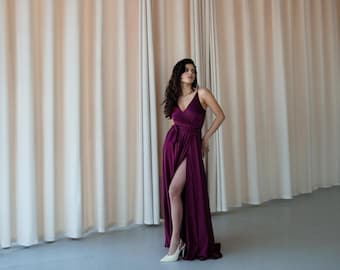 freya burgundy red satin maxi wedding guest dress reviews Burgundy Bridesmaid Dress Matte Satin Size 0X