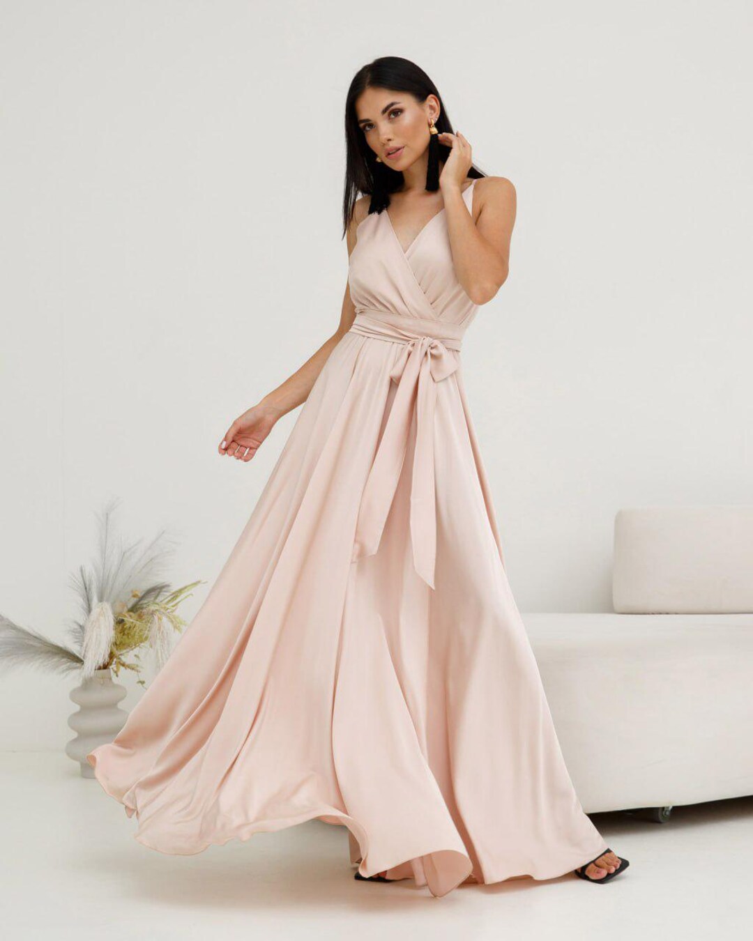 special guest satin maxi dress Special Guest Satin Maxi Dress Butter