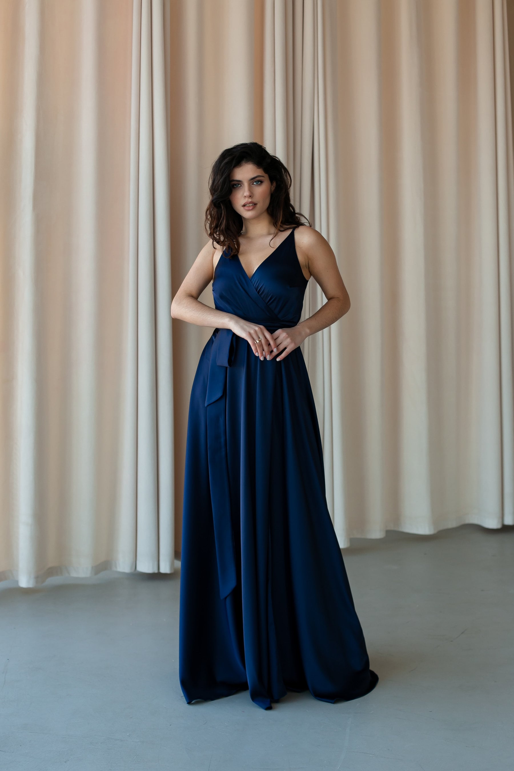 navy blue beach wedding dress Sky Blue Rustic Wedding Dress Beach Wedding Gown with Split WD289 US14 / Sky Blue