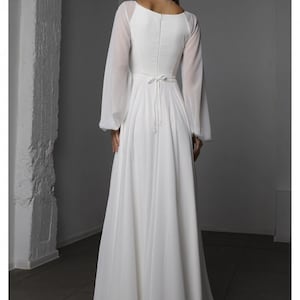 Full Length Chiffon Maxi Bridesmaid Gowns White